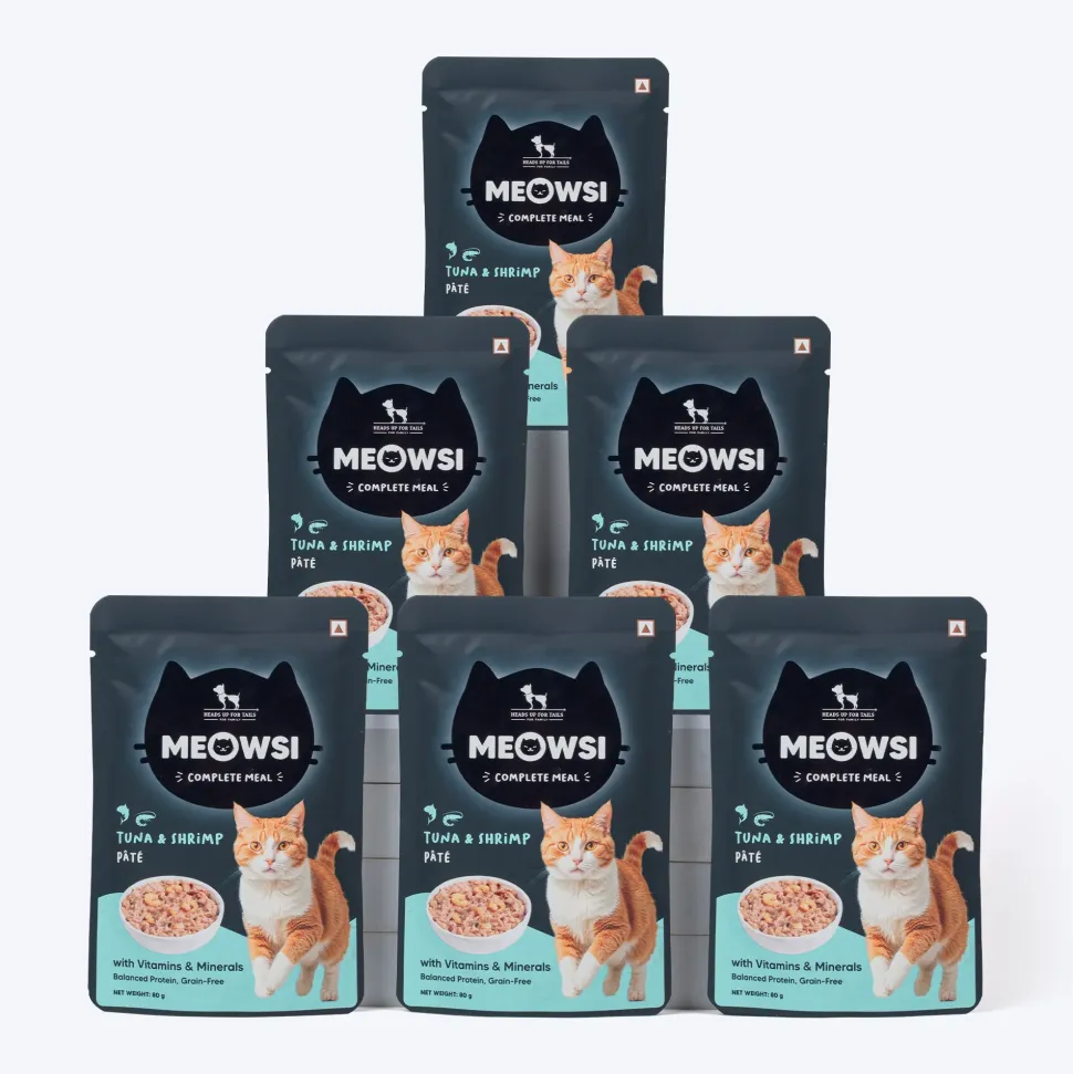 Meowsi Tuna & Shrimp Pate Wet Cat Food Grain-Free 80g
