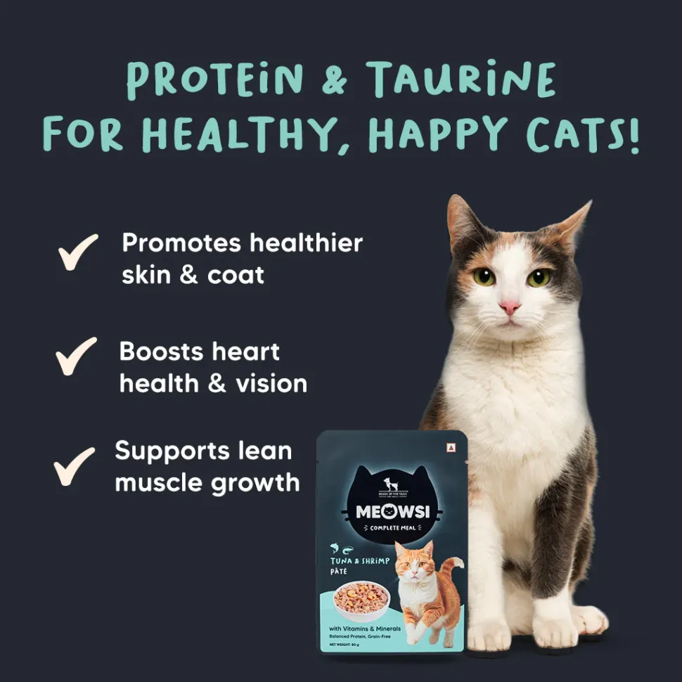 Meowsi Tuna & Shrimp Pate Wet Cat Food Grain-Free 80g