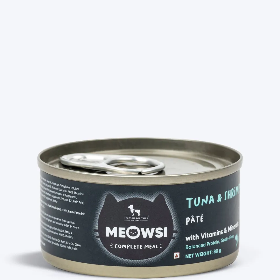 Meowsi Tuna & Shrimp Pâté Wet Cat Food Grain-Free 80g