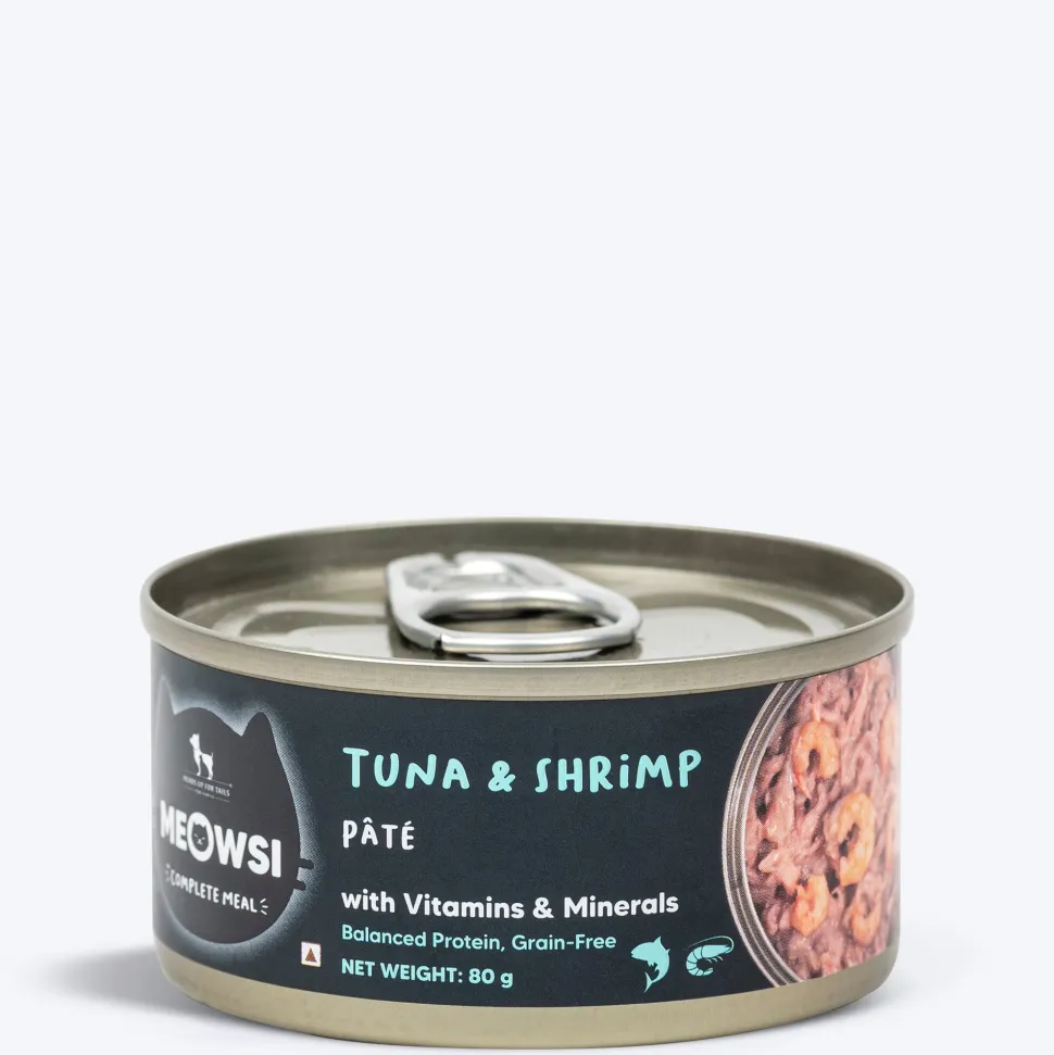 Meowsi Tuna & Shrimp Pâté Wet Cat Food Grain-Free 80g