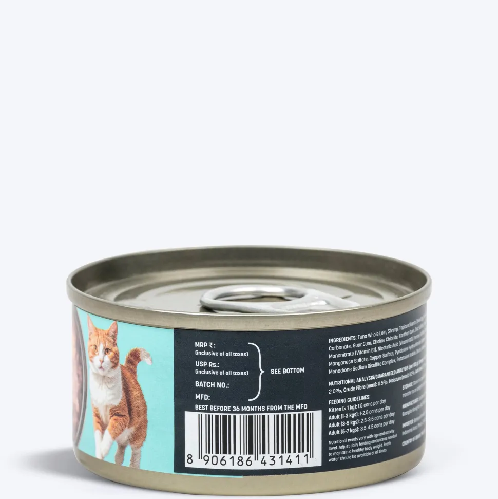 Meowsi Tuna & Shrimp Pâté Wet Cat Food Grain-Free 80g