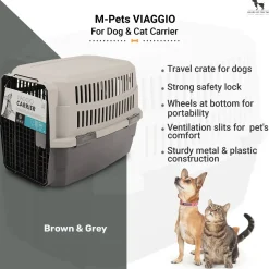 M-Pets VIAGGIO Dog & Cat Carrier - Brown & Grey