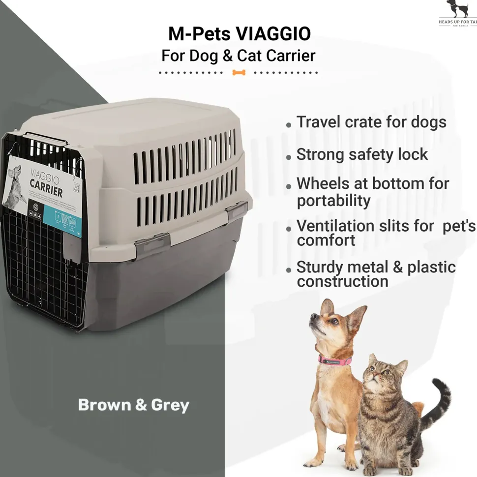 M-Pets VIAGGIO Dog & Cat Carrier - Brown & Grey