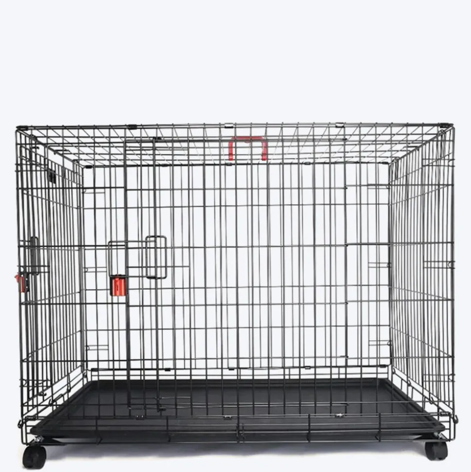 M-Pets Voyager Wire Crate with 2 Doors and Wheels For Dog & Cat