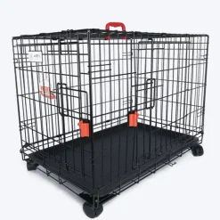 M-Pets Voyager Wire Crate with 2 Doors and Wheels For Dog & Cat