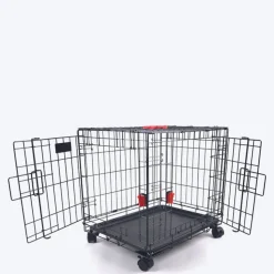 M-Pets Voyager Wire Crate with 2 Doors and Wheels For Dog & Cat