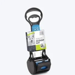 M-Pets Waste Scoop Kit - Black & Blue - 10 waste bags with Handles