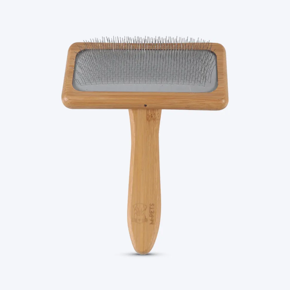 M-Pets Bamboo Slicker Pets Brush - Brown