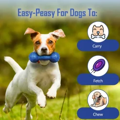 NERF DOG EXO Micro Squeak Barbell Chew Toy For Dog - Blue