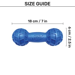 NERF DOG EXO Micro Squeak Barbell Chew Toy For Dog - Blue