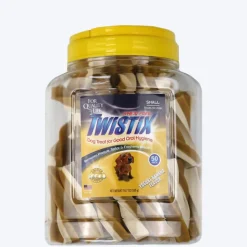 NPIC Twistix Yogurt Banana Dog Treats Canister - Small (50 Sticks) - 530g