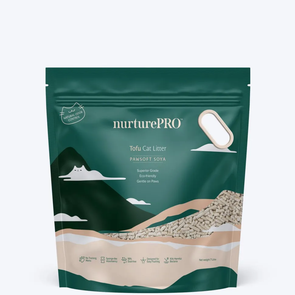 Nurture Pro Tofu Cat Litter Soya (Flushable & Lasts 4 Weeks) - 7 L (2.75Kg)