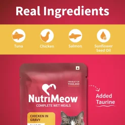 NutriMeow Chicken In Gravy Wet Food For Adult Cat - 80 gm