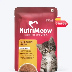 NutriMeow Chicken in Gravy Wet Food For Kitten - 80 gm