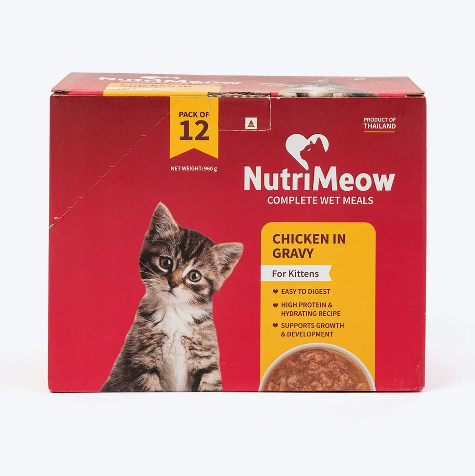 NutriMeow Chicken in Gravy Wet Food For Kitten - 80 gm