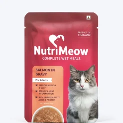 NutriMeow Salmon In Gravy Wet Food For Adult Cat - 80 gm