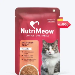 NutriMeow Salmon In Gravy Wet Food For Adult Cat - 80 gm