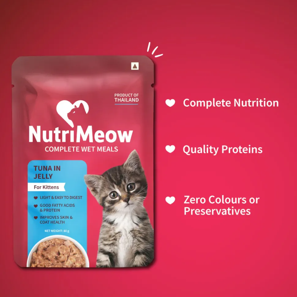 NutriMeow Tuna In Jelly Wet Food For Kitten - 80 gm