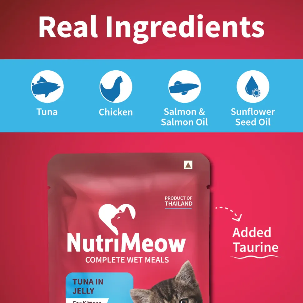 NutriMeow Tuna In Jelly Wet Food For Kitten - 80 gm