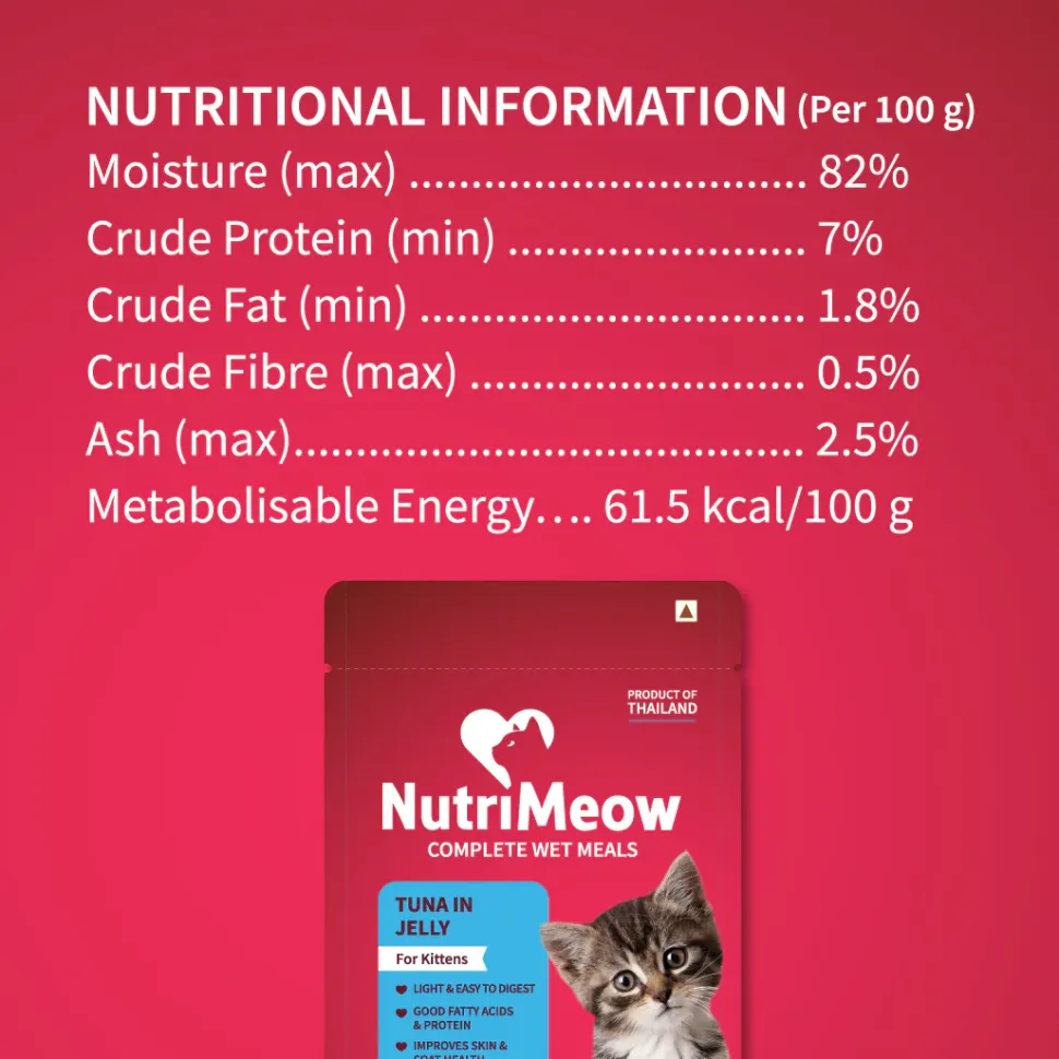 NutriMeow Tuna In Jelly Wet Food For Kitten - 80 gm