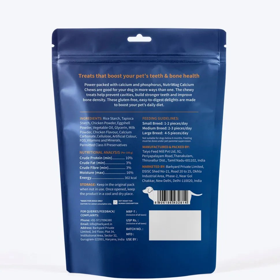 NutriWag Chicken Calcium Chew Bones Treats For Dog
