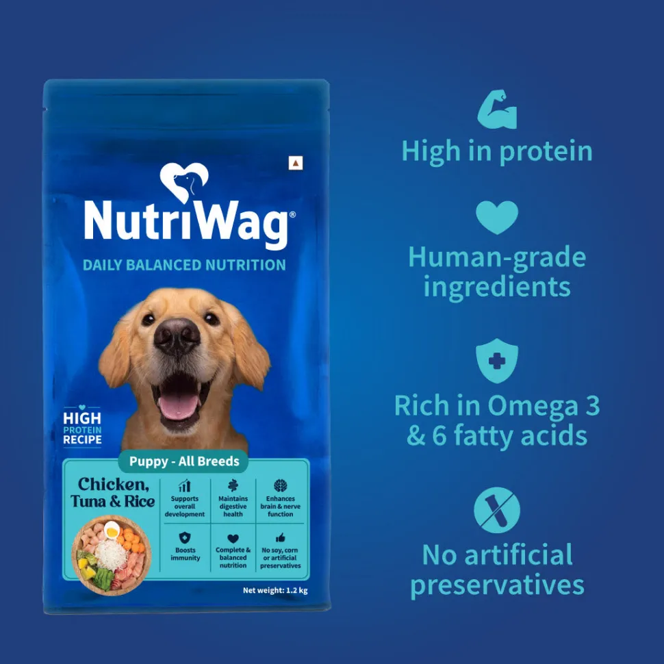 NutriWag Chicken, Tuna & Rice Dry Food For Puppy