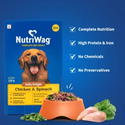 NutriWag Complete Wet Meals With Chicken, Rice & Spinach For Dog