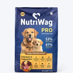 NutriWag Pro Active Chicken & Vegetable Dry Food For Dog - 20 kg