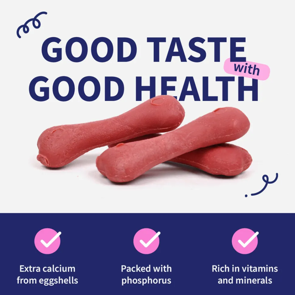 NutriWag Strawberry Calcium Chew Bones Treats For Dog