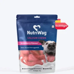 NutriWag Strawberry Calcium Chew Bones Treats For Dog