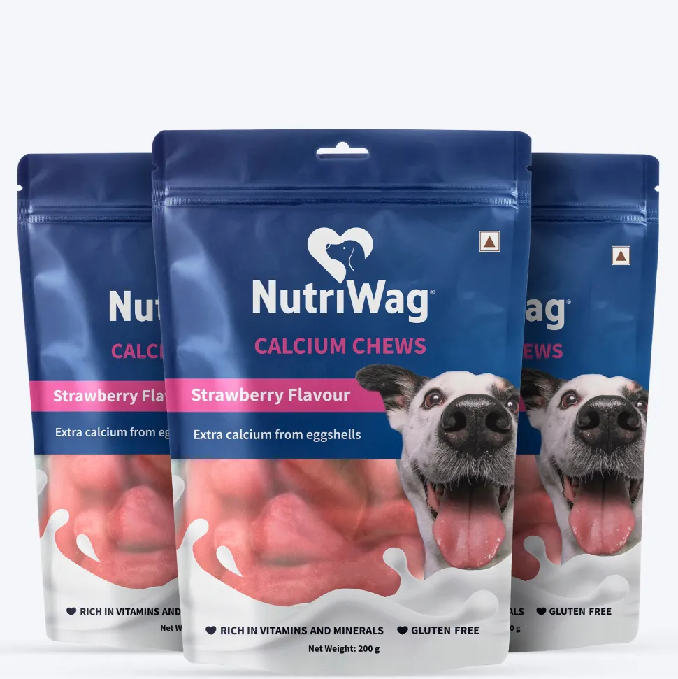 NutriWag Strawberry Calcium Chew Bones Treats For Dog