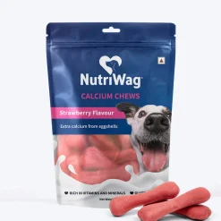 NutriWag Strawberry Calcium Chew Bones Treats For Dog