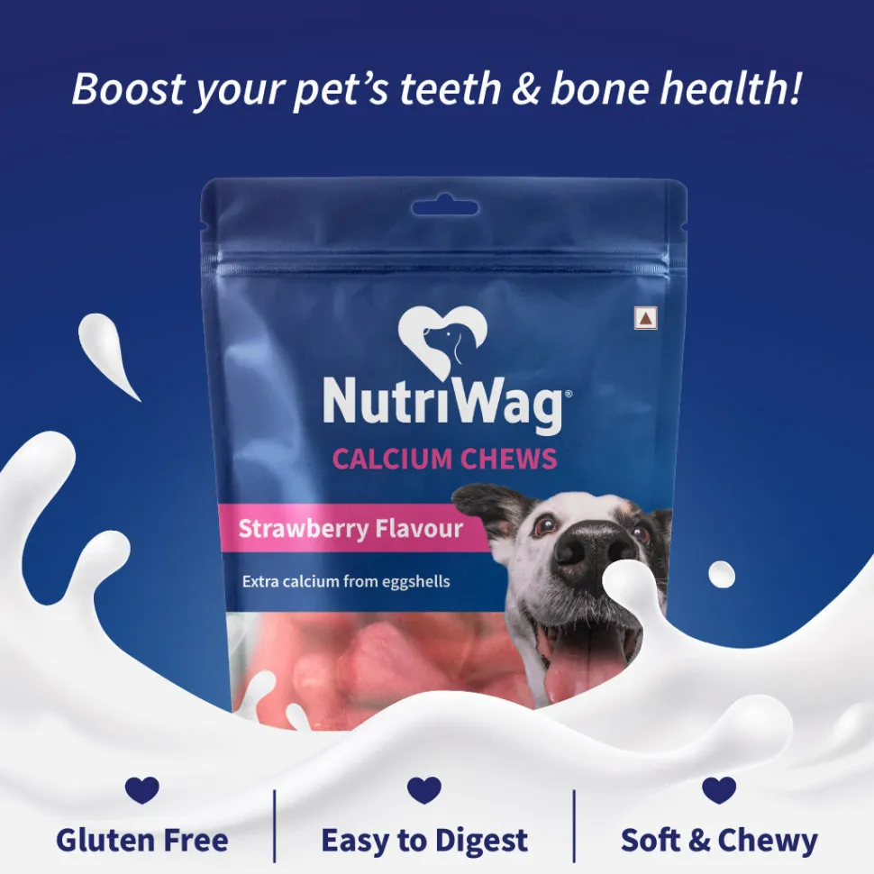 NutriWag Strawberry Calcium Chew Bones Treats For Dog