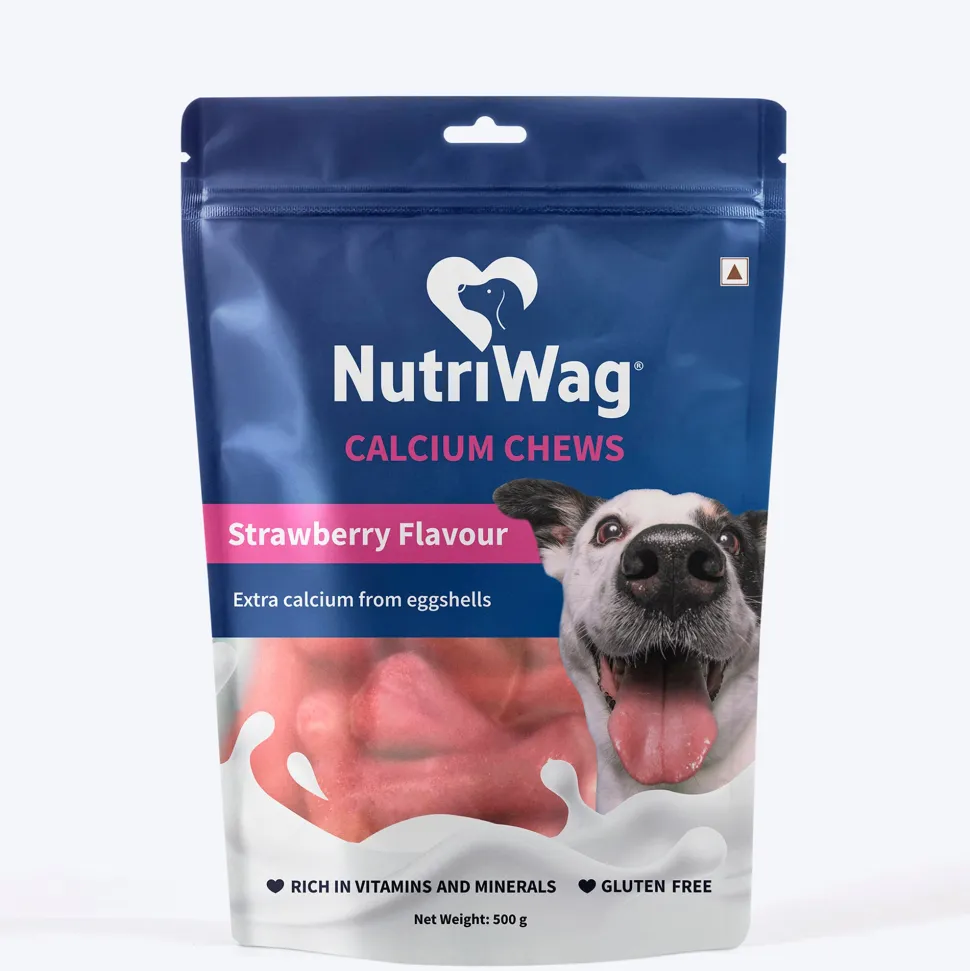 NutriWag Strawberry Calcium Chew Bones Treats For Dog