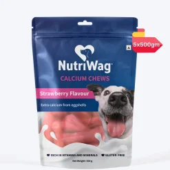 NutriWag Strawberry Calcium Chew Bones Treats For Dog