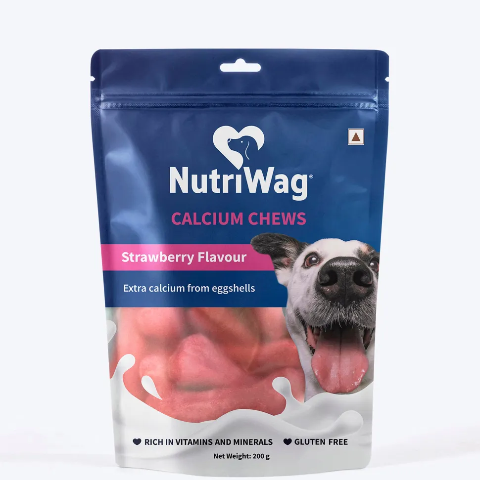 NutriWag Strawberry Calcium Chew Bones Treats For Dog