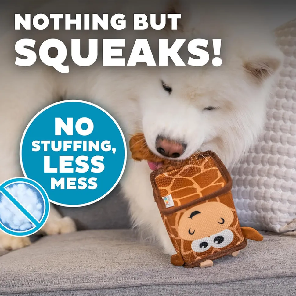 Outward Hound Giraffe Fire Biterz Cubez Chew Toy For Dog - Brown