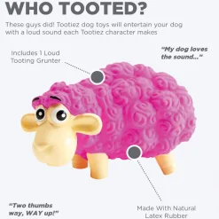 Outward Hound (Nina Ottosson) Tootiez Sheep Latex Rubber Dog Toy Pink