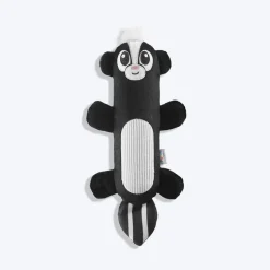 Outward Hound Skunk Stuffing-Free Big Squeak Plush Toy For Dog - Black