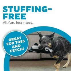 Outward Hound Skunk Stuffing-Free Big Squeak Plush Toy For Dog - Black
