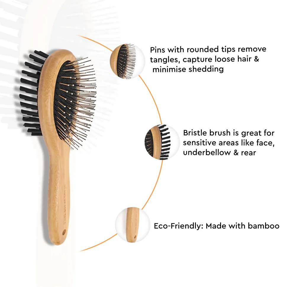 Paws For Earth Bamboo Double Sided Brush For Dogs