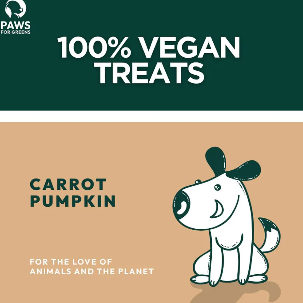 Paws For Greens Vegan Carrot & Pumpkin Treats For Dog - 100 gm