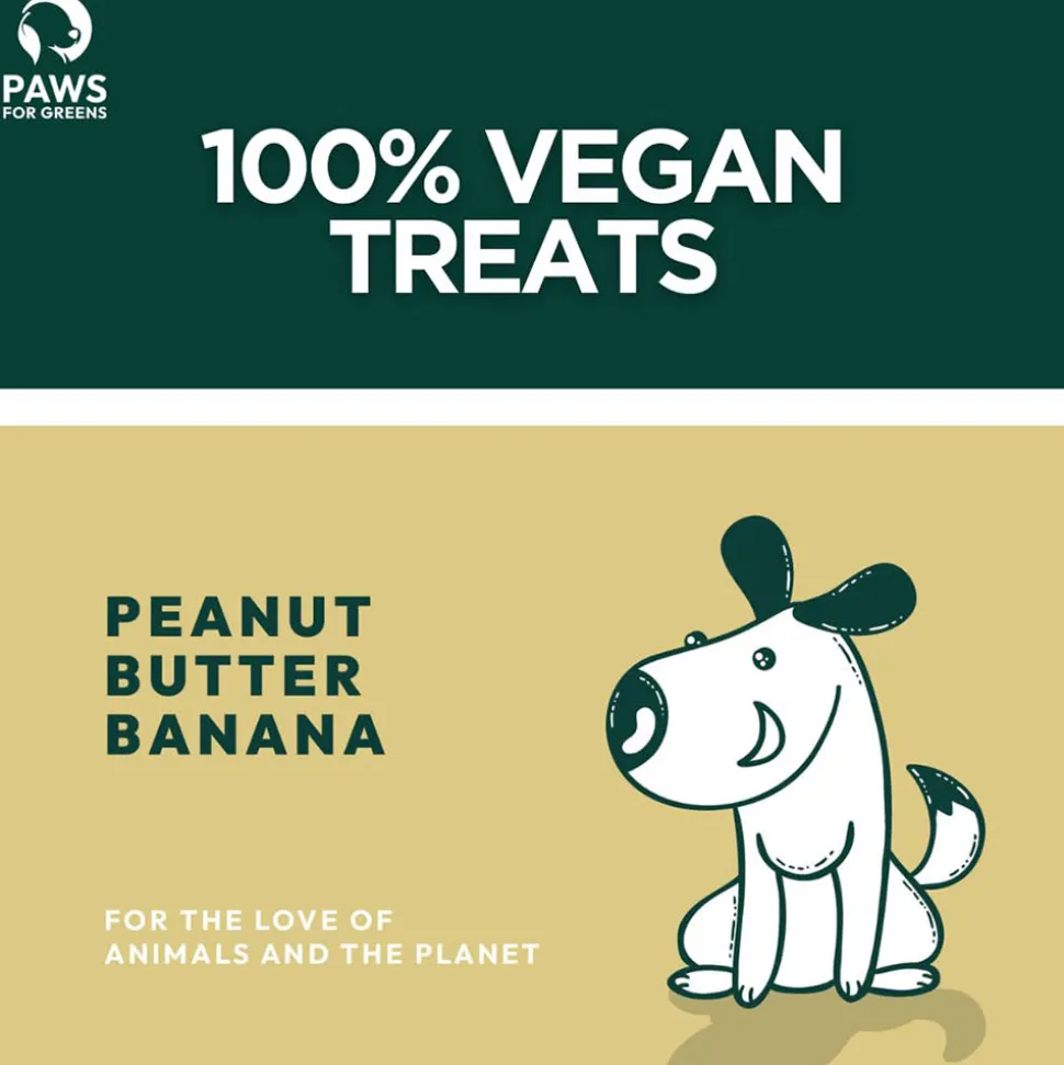 Paws For Greens Vegan Peanut Butter & Banana Treats For Dog - 100 gm