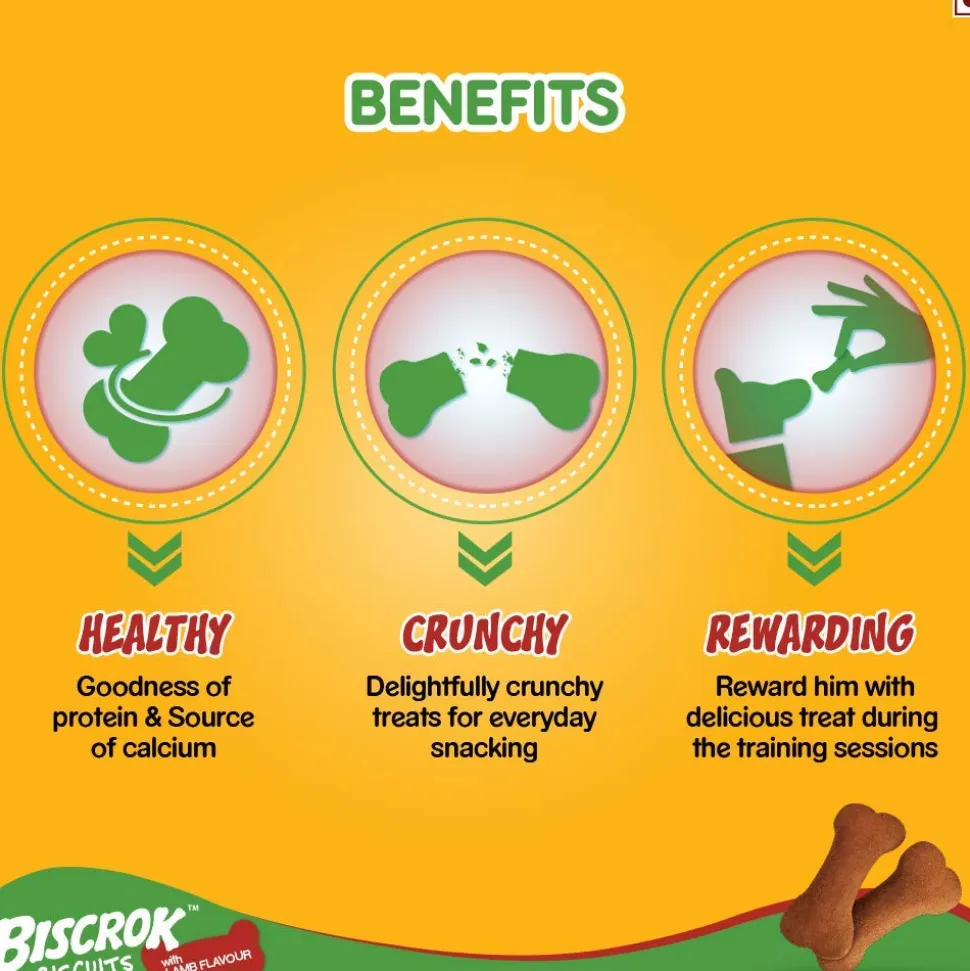 Pedigree Biscrok Lamb Flavour Biscuits For Dog - 500 gm