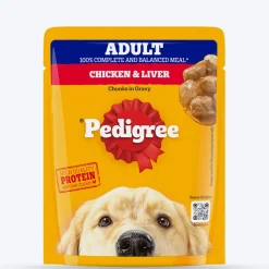 Pedigree Chicken & Liver Chunks in Gravy Adult Wet Dog Food - 70 g packs