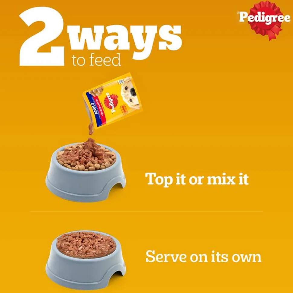 Pedigree Chicken & Liver Chunks in Gravy Adult Wet Dog Food - 70 g packs