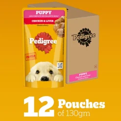 Pedigree Chicken & Liver Chunks In Gravy Puppy Wet Food - 130 g