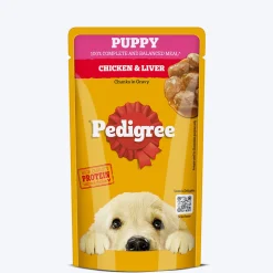 Pedigree Chicken & Liver Chunks In Gravy Puppy Wet Food - 130 g