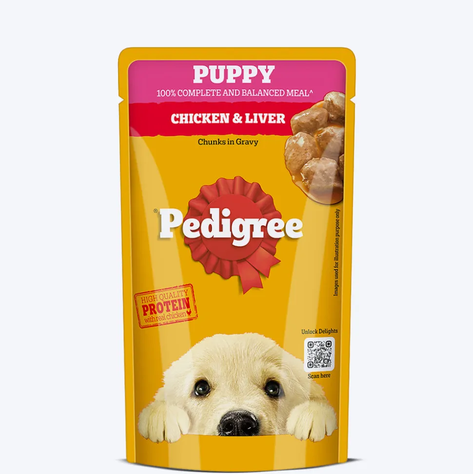 Pedigree Chicken & Liver Chunks In Gravy Puppy Wet Food - 130 g