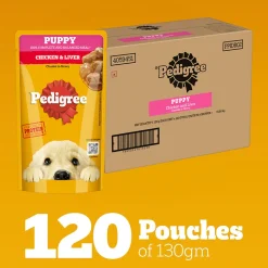 Pedigree Chicken & Liver Chunks In Gravy Puppy Wet Food - 130 g